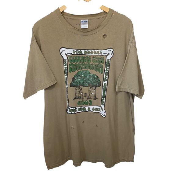 VTG Y2K Distressed Hippie Arkansas Graphic Tee shirt - Picture 1 of 11